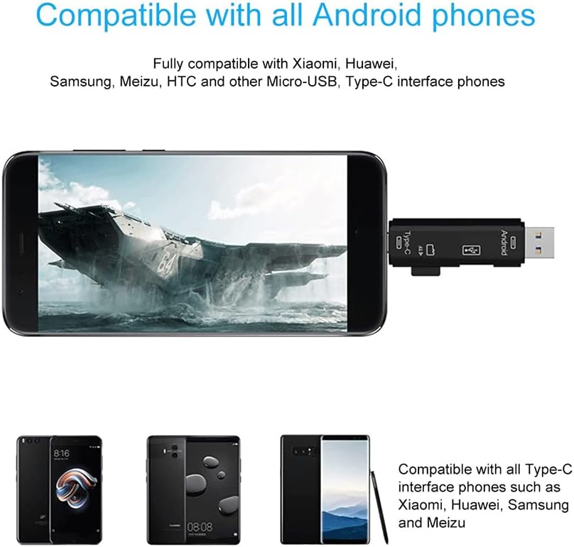 5 az 1-ben Többfunkciós Kártya Olvasó Kompatibilis a Samsung Galaxy S21 rendelkezik USB-Típus-C/MicroUSB/Tf/USB 2.0/