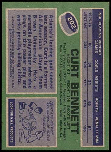 1976 Topps 202 Curt Bennett Atlanta ATL Lángok (Hoki-Kártya) NM ATL Lángok
