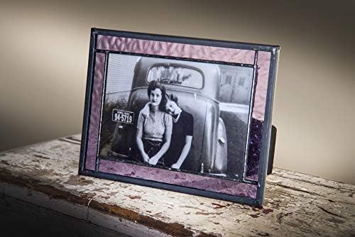 Lila Képkeret ólomüveg Otthon Berendezett Iroda Fedélzeti Asztal Tetején 4x6 Fénykép Vízszintes Függőleges Állványt