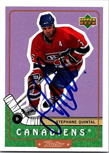 Autogramot Raktár 651949 Stephane Quintal Dedikált Jégkorong Kártya - Montreal Canadiens, - FT- 1999 Felső szint Retro
