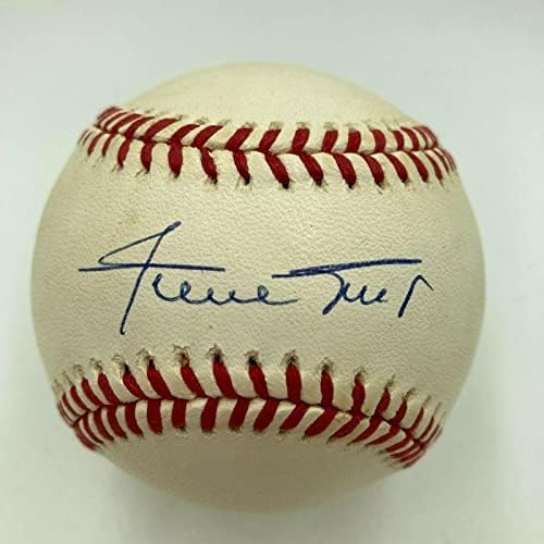 Gyönyörű Willie Mays Aláírt Nemzeti League Baseball PSA DNS-COA Osztályozott MENTA 9 - Dedikált Baseball