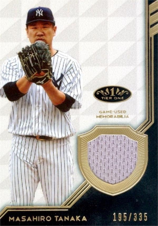 Masahiro Tanaka játékos kopott jersey-i javítás baseball kártya (New York Yankees) 2018 Topps Tier Egy T1RMTA LE 195/335