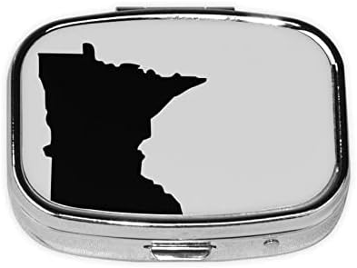 State of Minnesota Tér Mini Tabletta Doboz Fém Gyógyszer Szervező Utazási Barátságos Hordozható Tabletta Esetében