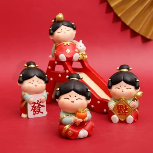 JIAQY 4db Hagyományos Kínai Ősi Stílus Lány Figurák Dísz Dekoráció Otthon Asztal Hálószoba Autó
