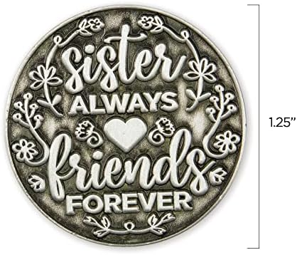 A nővérek Mindig Barátok Örökké Szeretet Kifejezése Érme, Pocket Ajándék Ajándékok Elismerését Lányok & Nő, Születésnap