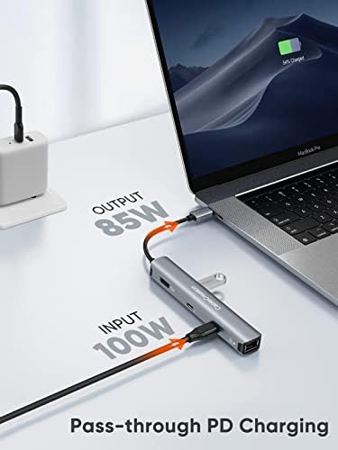 USB-C Hub Többportos Adapter, CableCreation 6-in-1 USB-C Hub 4K-60HZ + CableCreation 5-in-1 USB C Adapter Alumínium