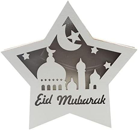 Eid Mubarak Dekoráció Fa Asztal Lámpa Világít elemes Asztali Dísz szabadon álló asztali Lámpa, Fa a Muzulmán Ramadan
