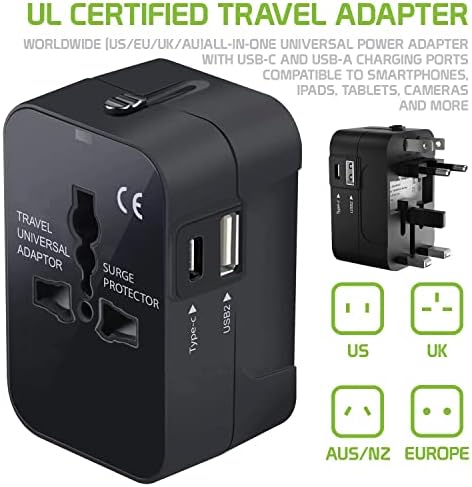 Utazási USB Plus Nemzetközi Adapter Kompatibilis Alcatel Idol 4s Android Világszerte Teljesítmény, 3 USB-Eszközök c