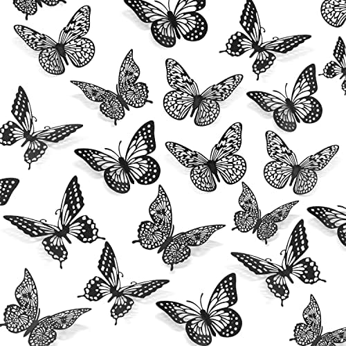 SAOROPEB 3D Pillangó, Fali Dekor 48 Db 4 Stílusok 3 Méretben-Pillangó Szülinapi Dekoráció&Pillangó Parti Dekoráció&Pillangós