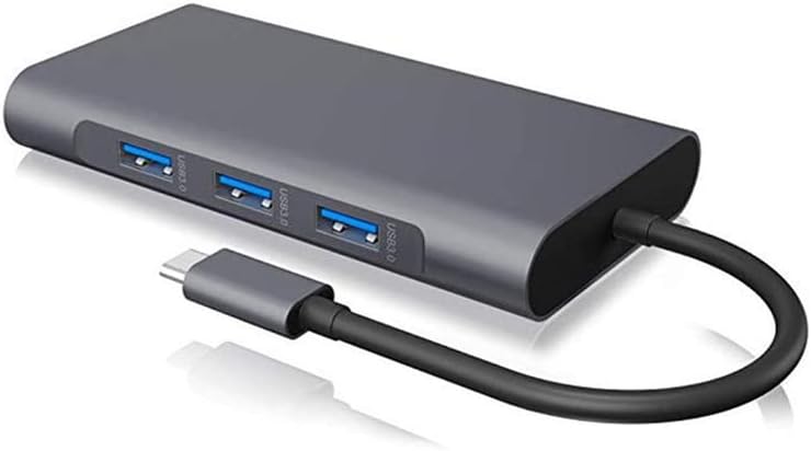 10 az 1-ben Hub 8 Port c-Típusú HDMI-RJ45 Elosztó Laptop Dokkoló Állomás Univerzális (Szürke)