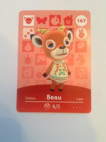 Nintendo Animal Crossing Boldog Otthon Tervező Amiibo Kártya Beau 167/200 USA Verzió