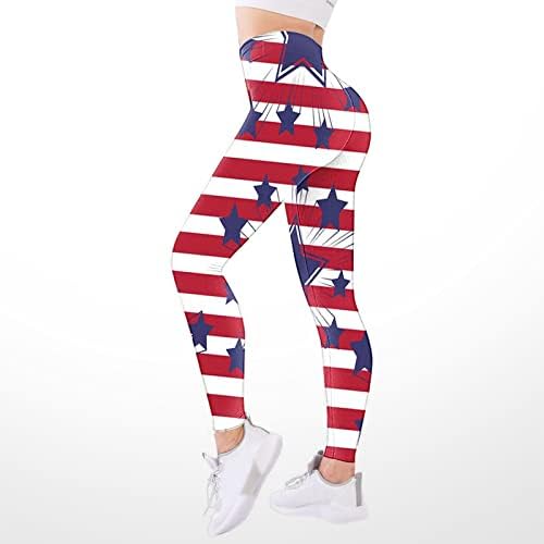 Amerikai Zászló július 4. Női Leggings Has Ellenőrzési Amerikai Zászló Jóga Nadrág Varrat nélküli, Könnyű, Sportos,