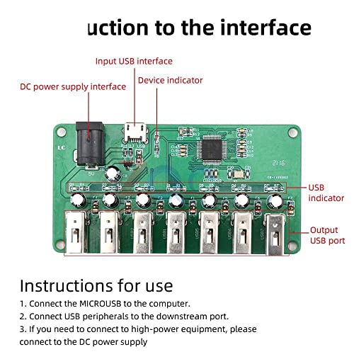 DC 5V 2A USB 2.0 HUB Modul 1 7 Port Hub USB Bővítő Modul