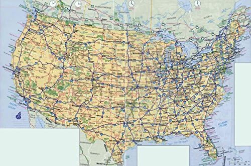 Ajándékot Öröm Laminált 36x24 Plakát: Road Map - a magas - Autópályák térkép Az USA-ban. Az USA-ban Autópályák térkép