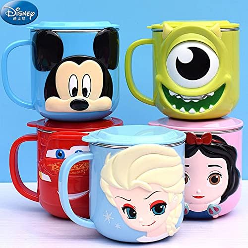 NC Disney Csésze Hercegnő Fagyasztott Elsa Anna Tej Cup3 D Rajzfilm Mickey Minnie Rozsdamentes Acél Csésze Gyerekek