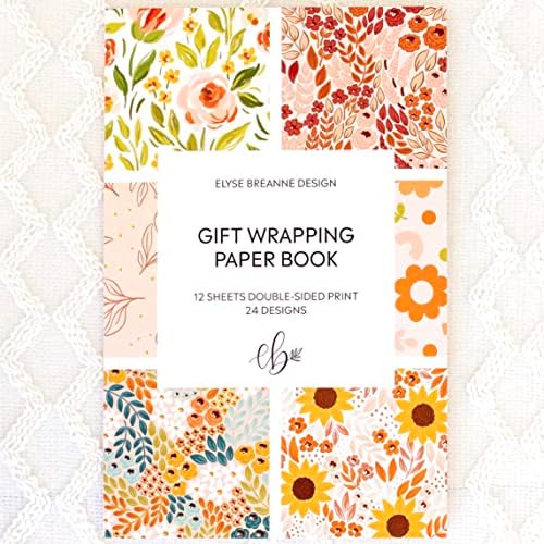 Elyse Breanne Design Virágos Ajándék Csomagolópapír Könyv • 12 kétoldalas ágynemű, 24 minták