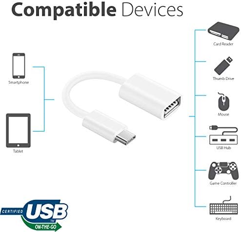 OTG USB-C 3.0 Adapter Kompatibilis A JBL Klip 4 Gyors, Ellenőrzött, Több használható Funkciók, mint Például a Billentyűzet,