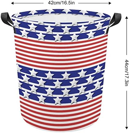 Amerikai Zászló Design Összecsukható Kosárban Szennyesben fogantyúval Mosás Bin Koszos Ruhákat, Táskát, a Kollégiumi,