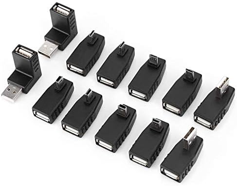 Bnineteenteam 40Pcs Mini USB Szög Adapter,2.0 Több Micro USB Mini Váltó Adapter Könyök Mini/Micro/B Típusú Átalakítók