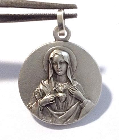 I G J 925 Sterling Ezüst Szent Szíve, Mária-Érem - A Patrónus Szentek Medál