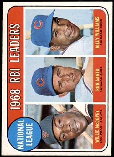 1969 Topps 4 NL indiai központi jegybank Vezetői Willie McCovey/Ron Santo/Billy Williams San Francisco/Chicago Óriások/Cubs