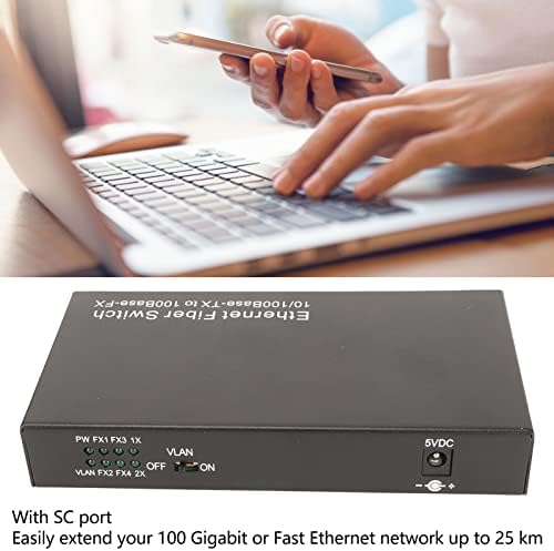 VINGVO Ethernet Optikai Kapcsoló, Plug and Play Ethernet, hogy Optikai Media Converter 100-240V SC Port 10Mbps 100Mbps