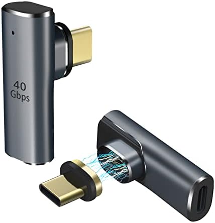 MoKo USB-C Mágneses Adapter 24 Csapok, 2 Csomag 90 Fokos USB C Típusú Mágneses Csatlakozó a PD 100W gyorstöltés 40Gbps