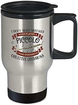 Vicces Piccolo Furulya Szerető Csésze - nem hibázunk, Ha Játszik - 14oz Kávé, Tea Utazási Bögre