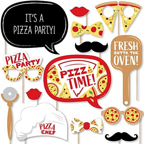 Nagy Dot a Boldogság Pizza Party Time - Baba Zuhany vagy Szülinapi Buli Fotó Kellékek Kit - 20-ig