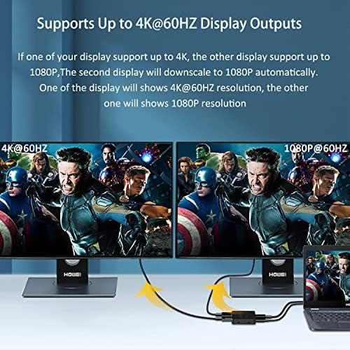 Bukeer HDMI Splitter 1 be 2 Ki - 1x2 HDMI Display Másolat/Tükör - Powered Splitter, Full HD 1080P, 4K @ 30Hz (Egy Bemenet