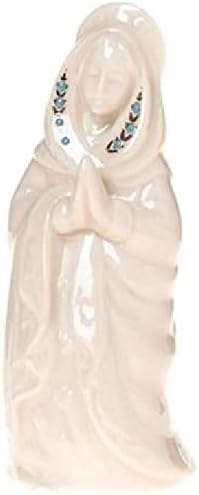 Lenox Imádkozó Mária Szobor Csontszínű Porcelán, 24 karátos Arany, Új Szeplőtelen Szűz Mária szobrocska