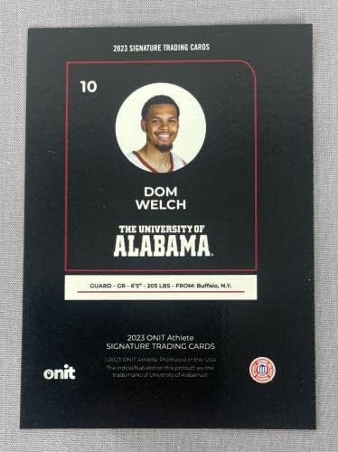 Dom Welch 2023 Alabama Crimson Tide Kosárlabda AUTO Kártya által ONIT ~ aláírt - Dedikált Egyetemi Kosárlabda
