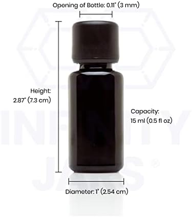 Infinity Üvegek 15 ml (50-es fl oz) Fekete Ultraibolya Üveg Könnyű Pour szárnyascsavar, felülnézet Üveg