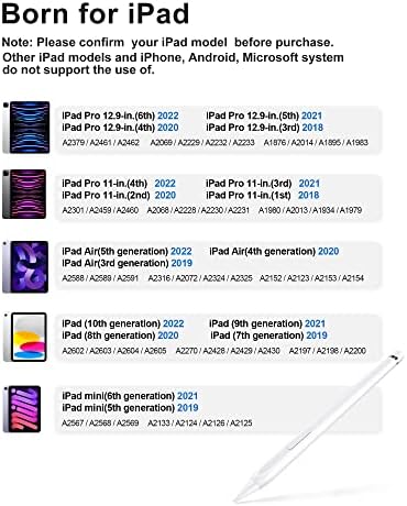 YEBOS Stylus Toll iPad 9. &10 Gen, 10+ Funkciók, Palm Elutasítás, gyorstöltés Actice Ceruza Kompatibilis 2018-2023 Apple