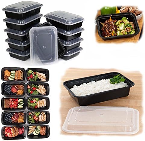 10 Pack Élelmiszer Tárolására Ebédet Meghatározott Részét Ellenőrzés Étel Elkészítése Többször Használatos Konténerek