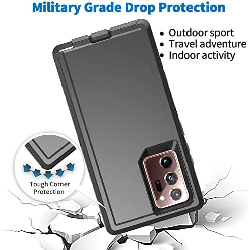 Bisbkrar Defender tok Samsung Galaxy Note 20 Ultra 5G, Telefon Esetében [Katonai] 3 az 1-ben Ütésálló Masszív Védő,