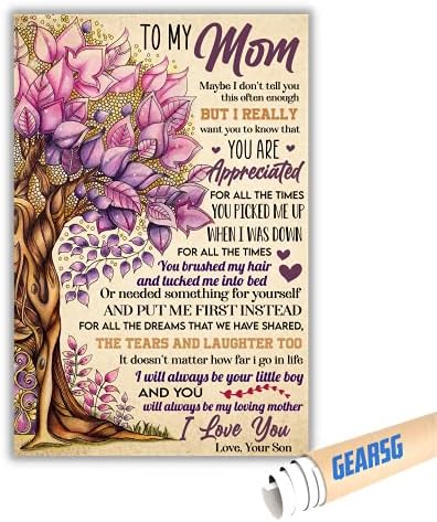 GearSG Függőleges Plakátot, hogy Az Anyám Azt Értékelik, Fiam, hogy Anya Ajándék Ötletek anyák napjára, Anya Szülinapi