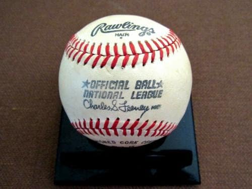 Willie Mays New York Giants Hof Aláírt Auto Vintage Feeney Onl Baseball Szövetség Loa - Dedikált Baseball