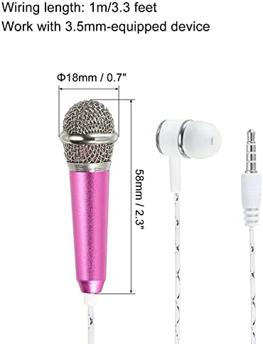 PATIKIL Mini Mikrofon Hordozható Vocal Mikrofon Rose Arany Hangfelvétel Énekelni, Fülhallgató, Mikrofon Állvány, majd