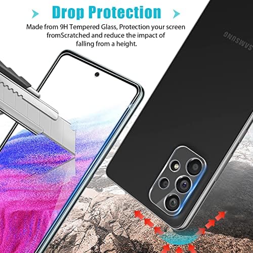 Zeking [3+3 Csomag] Célja a Samsung Galaxy A53 5G Edzett Üveg, Kamera Lencséjét Védő, HD Tiszta 9H Keménység [Esetben,