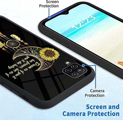 AJZZ Kompatibilis a Samsung Galaxy A12 Esetben Hold Napraforgó Mintás Női Fiú Lány Puha, Vékony TPU Ütésálló Divat tok