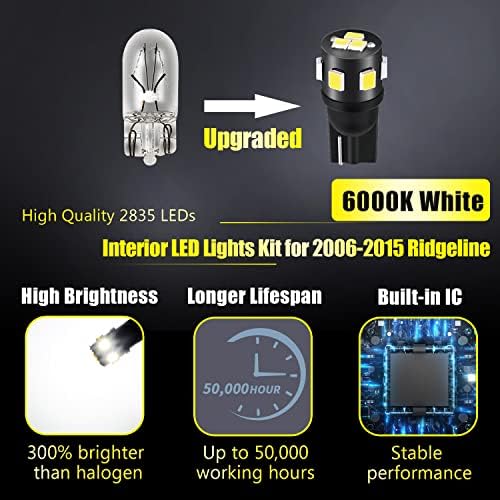 ENDPAGE 17-Db Gerinc LED Lámpa Készlet Honda Gerinc 2006 2007 2008 2009 2010 2011 2012 2013 2014 2015 Fehér 6000K Belső