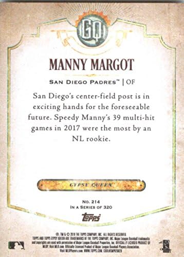 2018 Topps Cigány Királynő 214 Manny Margot San Diego Padres Baseball Kártya - GOTBASEBALLCARDS