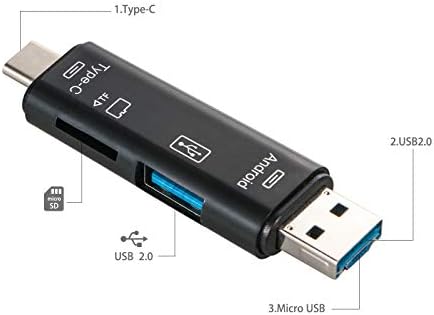 USB Típus C-5 az 1-ben USB 3.0 C Típus/USB/Micro USB-SD-TF Memóriakártya Olvasó OTG Adapter
