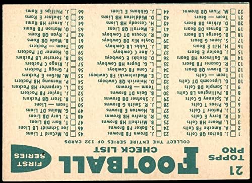1960 Topps 21 Medvék Csapat Lista Chicago Bears (Foci Kártya) NM Medvék