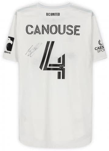 Russell Canouse DC Egyesült Dedikált Match-Használt Fehér 4 Jersey a 2020-as MLS-Szezon - Dedikált Foci Mezek