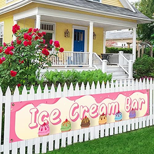 Fagylalt, Bar Nagy Banner Alá Hátteret,Fagylalt Téma Party Dekorációk, Kellékek A Gyerekek, Gyerekek, Fiúk, Lányok,Pink