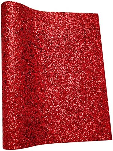 Sunmelyn Karácsonyi Piros Vaskos Csillogó Műbőr Roll 12x53 hüvelykes Fényes, egyszínű Lány Szövet Fülbevaló Íjak Kézműves