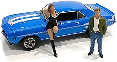 A 70-es évek Stílusát Két Figurák Beállítása én 1/43 Méretarányú Modellek az Amerikai Dioráma 38351