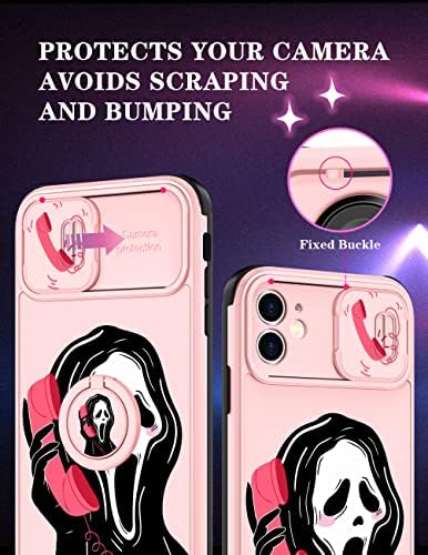 Goocrux (2in1 iPhone 12 Esetben Koponya Csontváz Nők, Lányok Aranyos Lányos Rózsaszín hátlapot Vicces Gótikus Design
